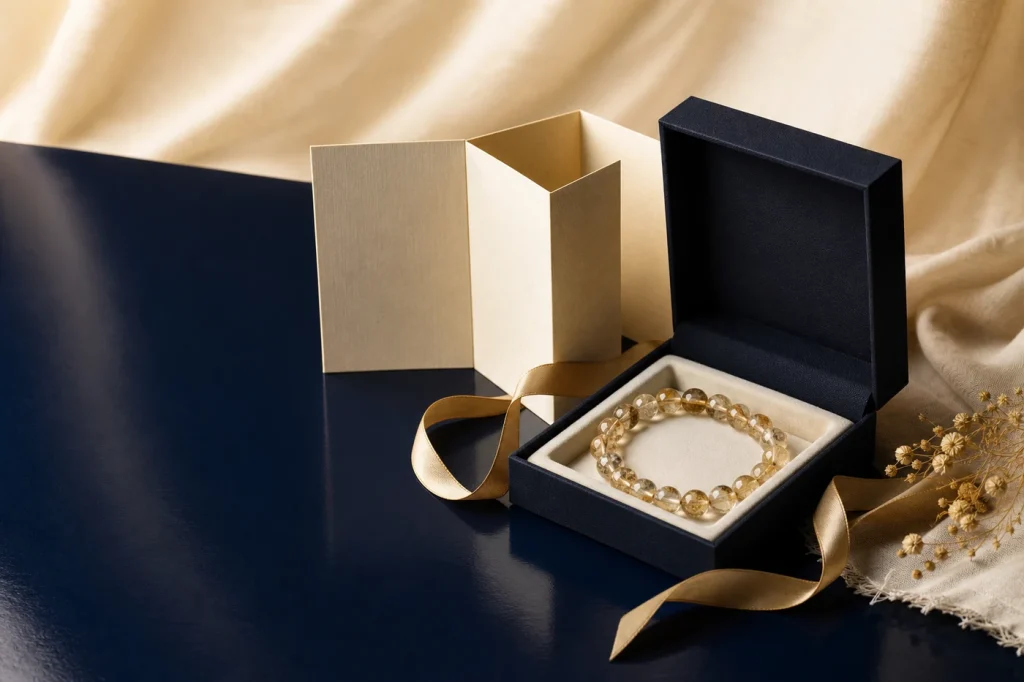 Layered gift packaging prepared with restraint