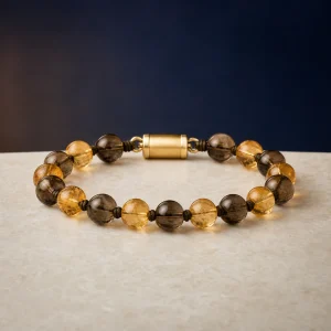 Citrine bracelet photographed as a finished object