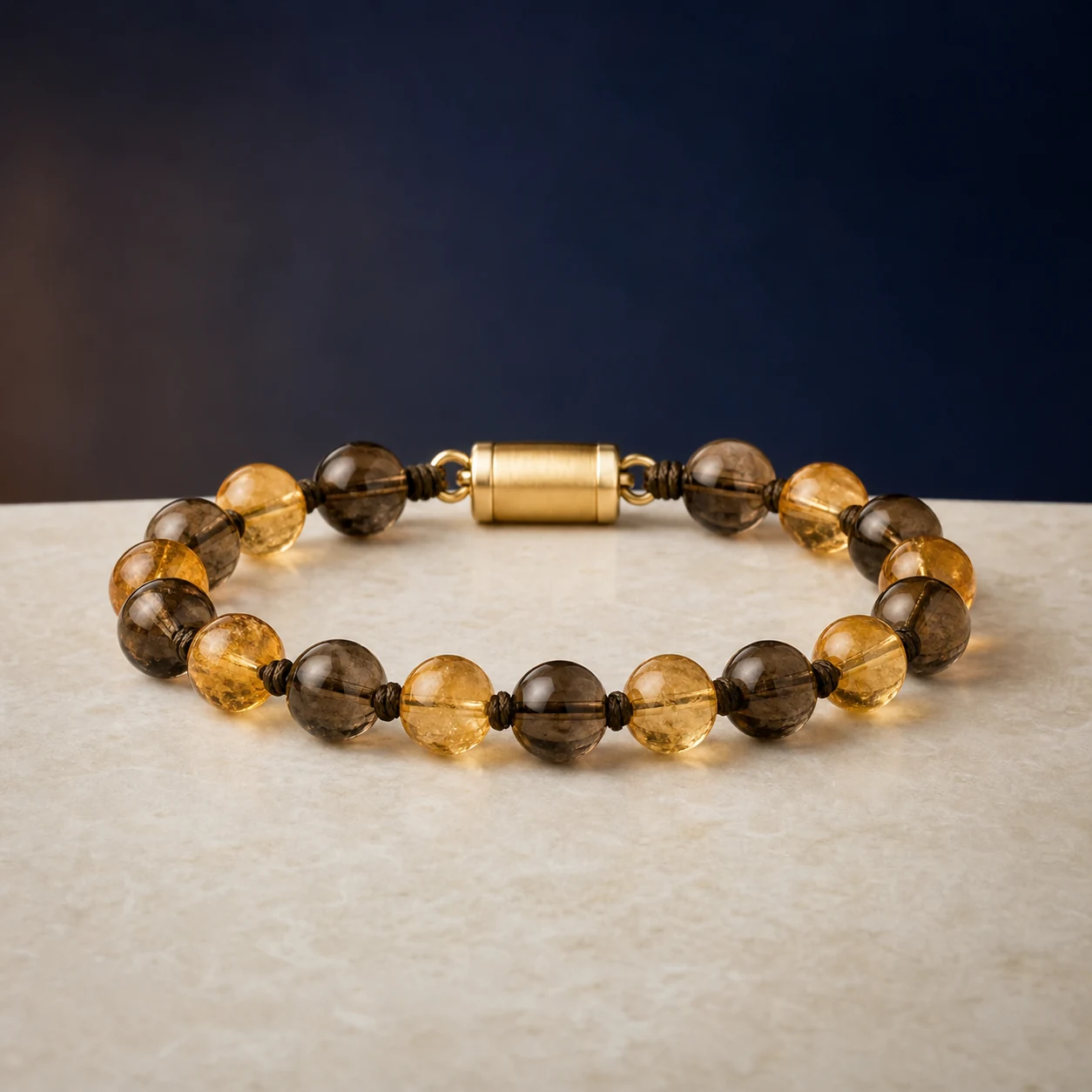 Citrine bracelet photographed as a finished object